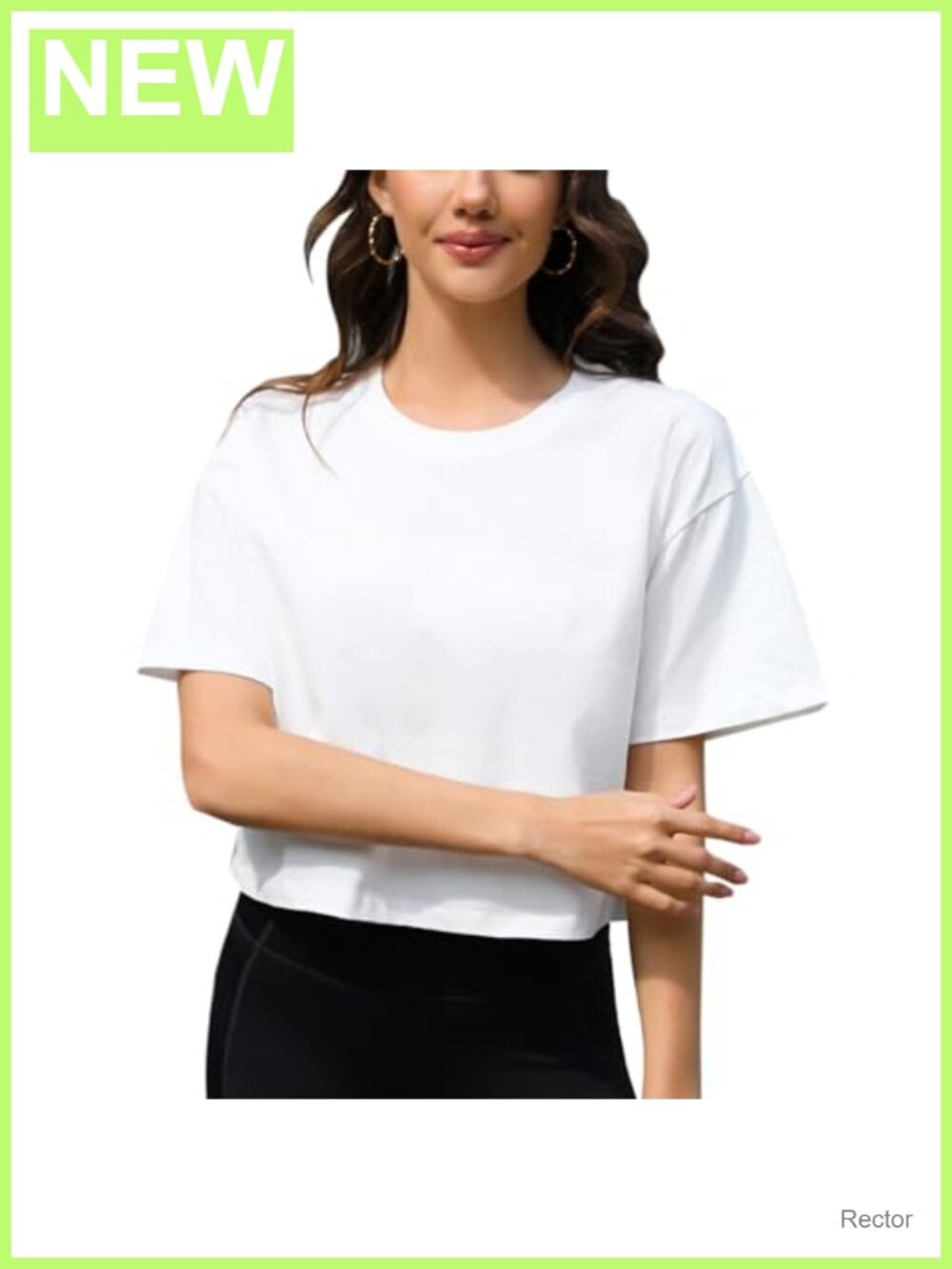 100% Cotton Workout Crop Top Oversized Half Sleeve Yoga Running Tee